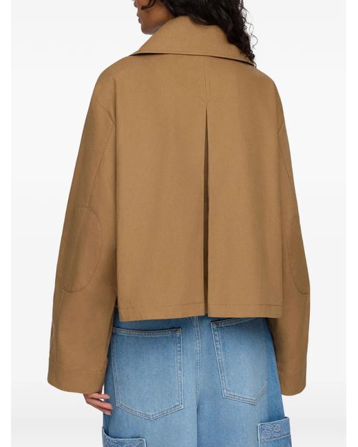 Ganni Natural Flap-Pocket Jacket