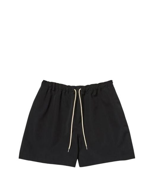 Auralee Black Drawstring Bermuda Shorts for men