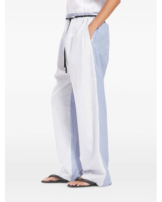 Barena White Serata Pinstriped Trousers