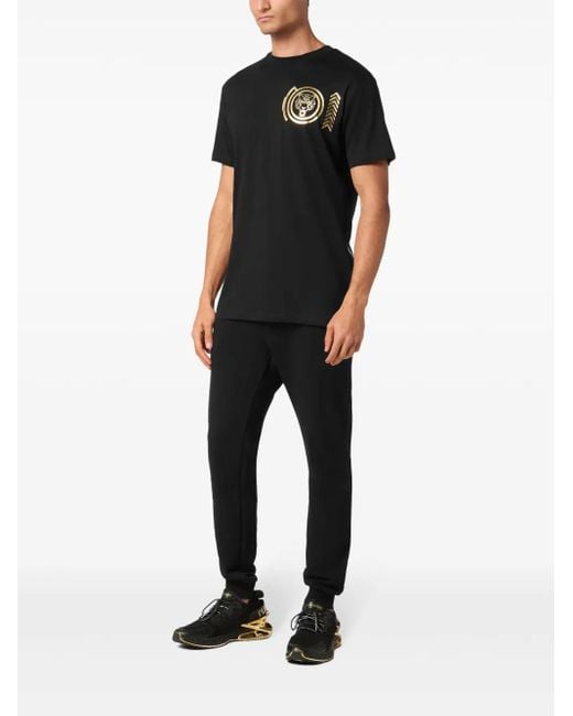 Philipp Plein Black Tiger-Print T-Shirt for men