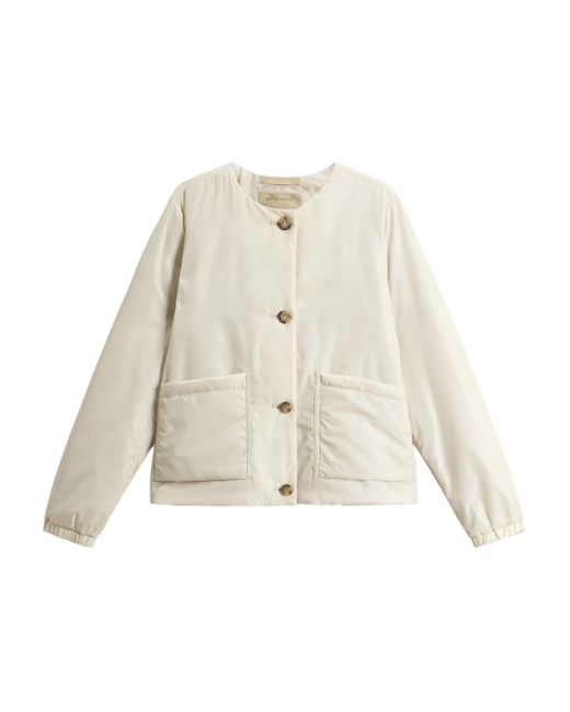 Woolrich White Button-Fastening Patch-Pocket Jacket