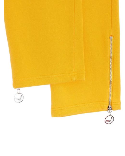 Lourdes Yellow Rhinestone Zip Track Pants