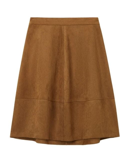 B+ AB Brown Panelled Midi Skirt