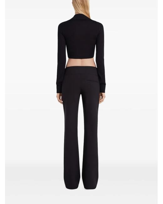 Courreges Cropped Polotrui Met Gedraaid Detail in het Black