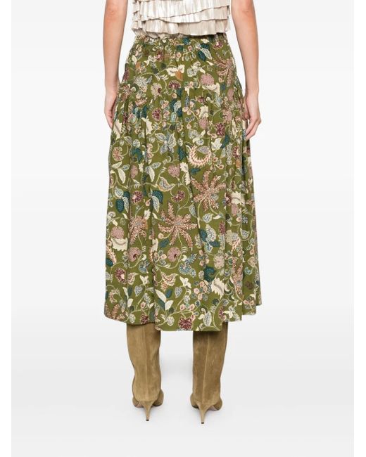 Jupe Fleurie Rosen À Taille Nouée Ulla Johnson en coloris Green