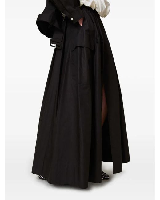 Twinset Black Pleated Poplin Skirt