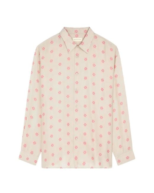 Dries Van Noten Natural Loose Jacquard Shirt for men