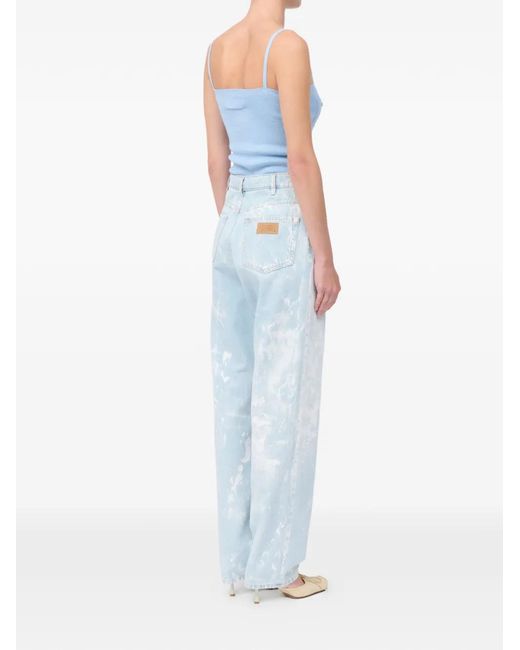 MM6 by Maison Margiela Blue Numeric Signature Straight Jeans