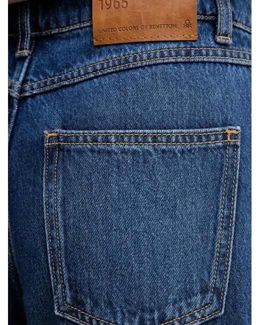 Benetton Blue Faded Turn-Up Jeans