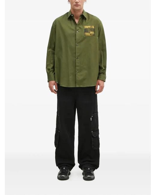 Undercover Green Pocket Button Shirt for men