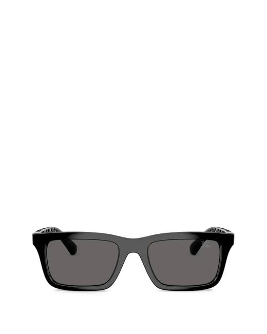 Burberry Gray Checked Square-Frame Sunglasses for men