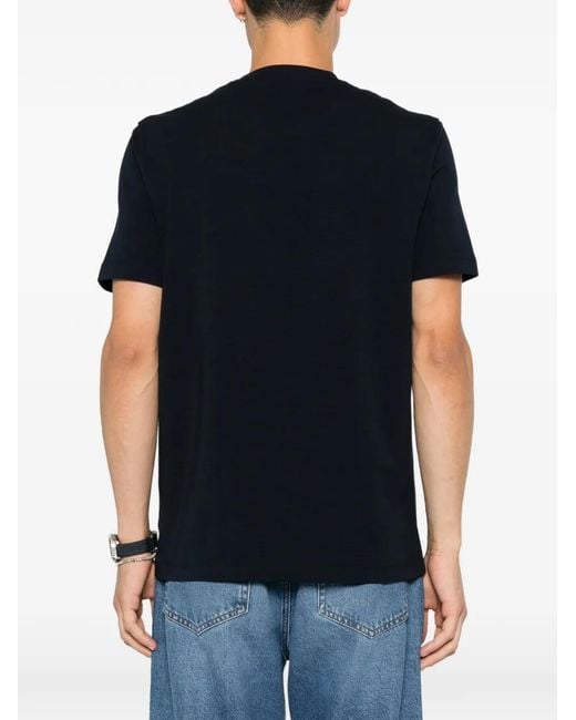 Corneliani Black Logo-Patch T-Shirt for men