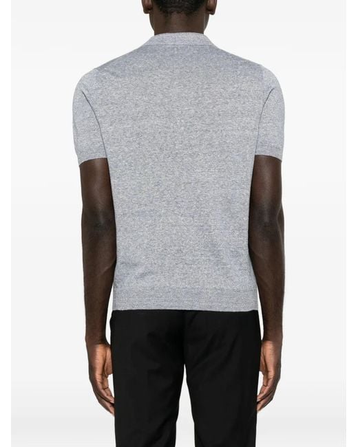 Tagliatore Gray V-Neck T-Shirt for men