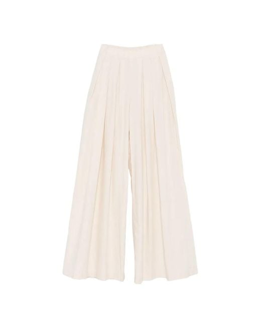 Marc Ellis White Pleated-Design Palazzo Pants