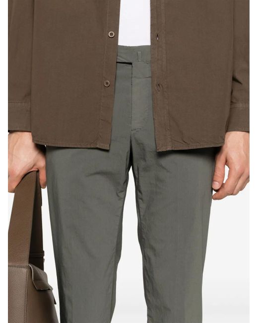 PT Torino Gray Mid-Rise Slim-Fit Trousers for men