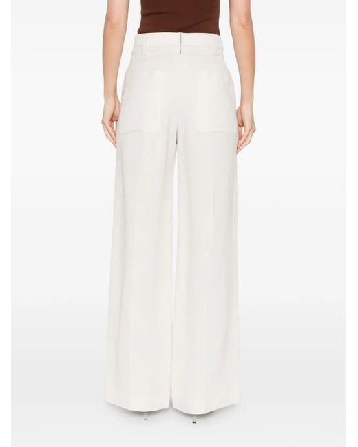 Brunello Cucinelli White Pleated Trousers