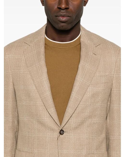 Canali Natural Checked Blazer for men