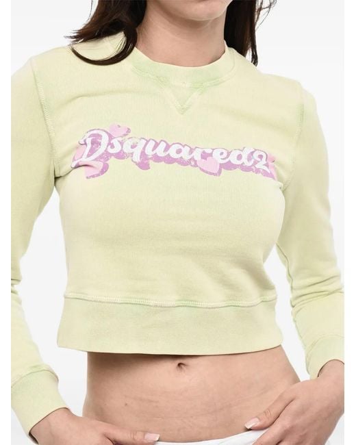 Sudadera Corta Con Logo DSquared² de color White