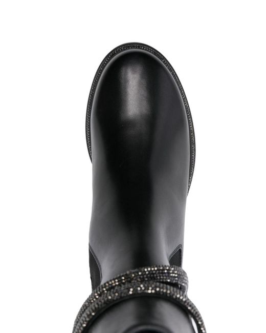 Rene Caovilla Cleo Spiral-strap Boots in Black | Lyst