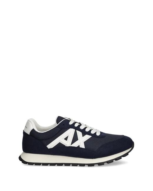 ARMANI EXCHANGE Blue Logo-Detail Sneakers for men