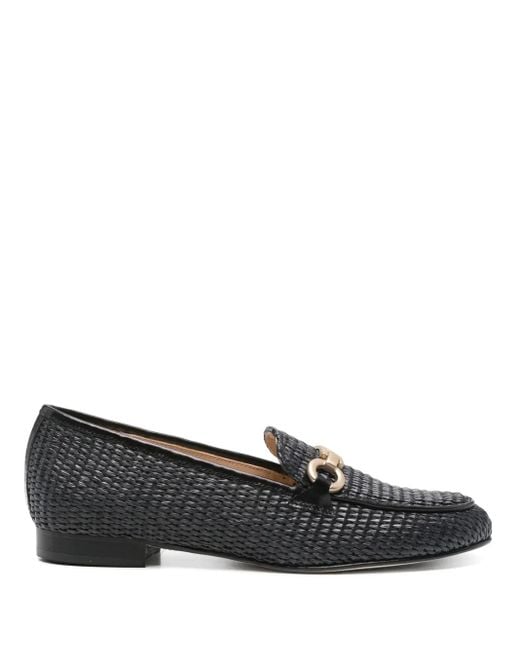 Casadei ロゴプレート ローファー Black