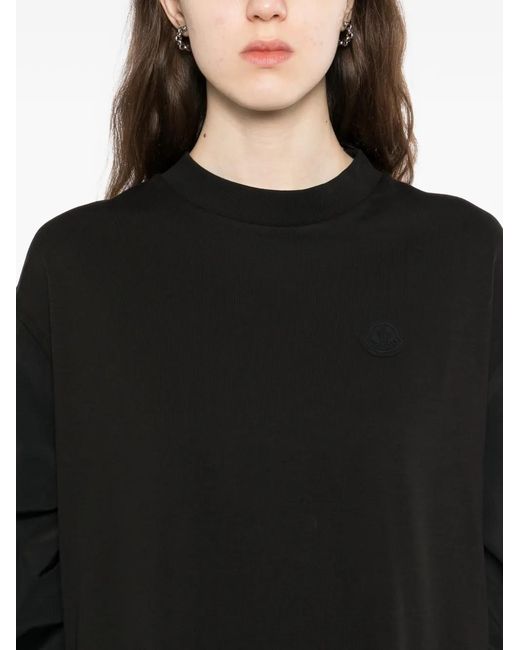 Moncler Black Logo-Patch T-Shirt