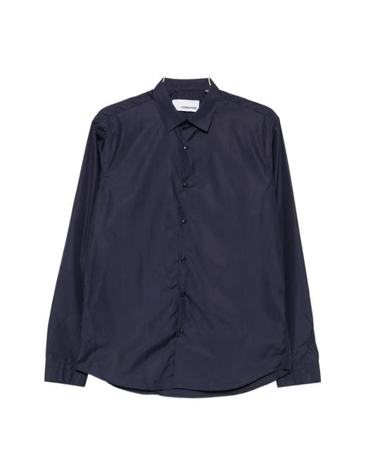 Costumein Blue Long-Sleeve Button-Down Shirt for men