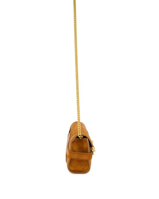 Balmain Brown B-Buzz 23 Suede Shoulder Bag