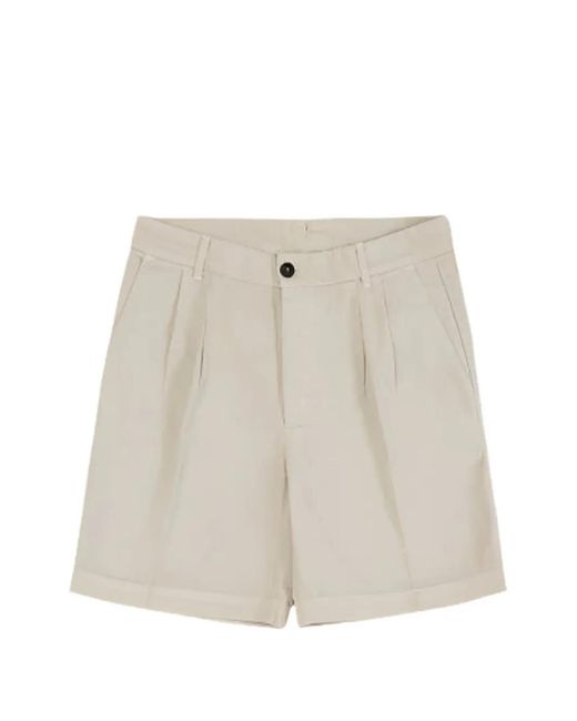 Fortela White Cotton Bermuda Shorts for men