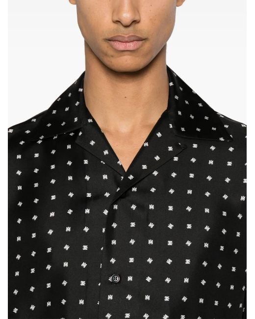 Amiri Black Mix & Match Silk Vacation Shirt for men