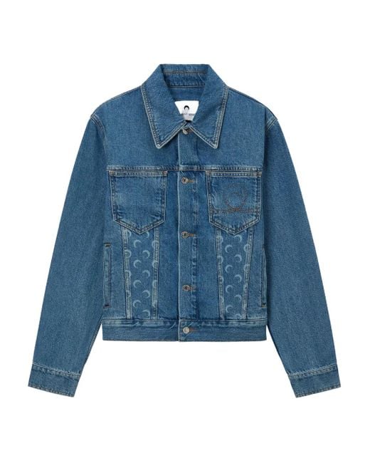 MARINE SERRE Denim Jack in het Blue voor heren