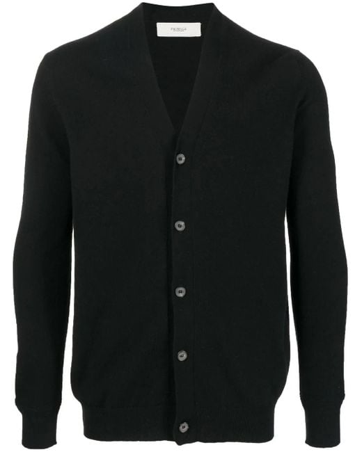 Pringle of Scotland Black V-Neck Cashmere Cardigan for men