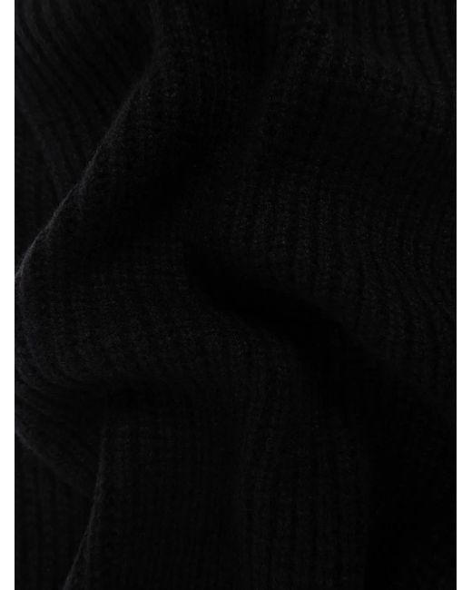 Eleventy Black Ribbed Scarf for men