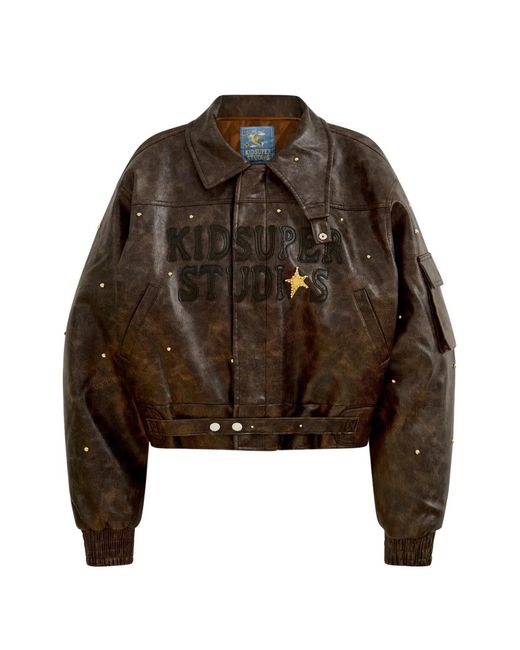 Kidsuper Brown Appliqued Studded Jacket for men