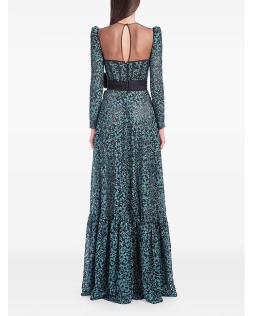 Gatti Nolli by Marwan Green Lace Gown Dress