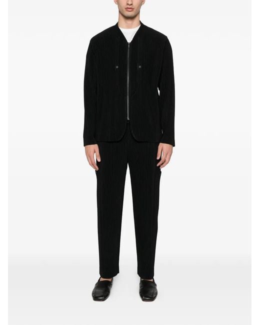 Homme Plissé Issey Miyake Quarry Zipped Jacket in Black for Men | Lyst