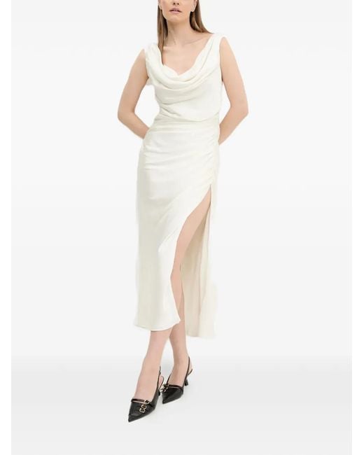 Abercrombie & Fitch Women's White Cowl-Neck Slit Midi Dress Abercrombie & Fitch Women's White Cowl-Neck Slit Midi Dress