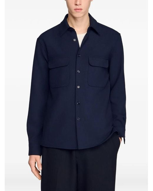 Sandro Black Patch Pocket Shirt for men