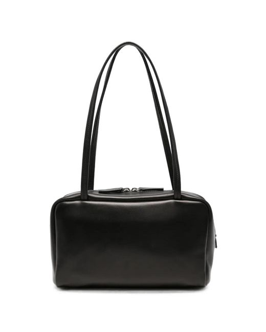 The Row Black Astra Leather Bowling Bag