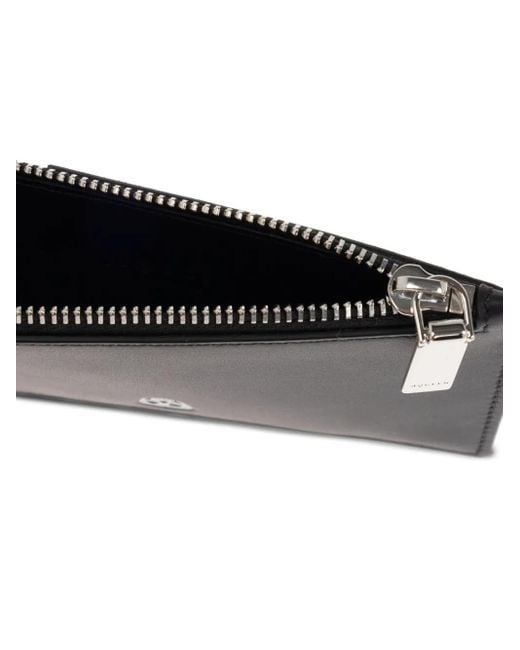 Alexander McQueen Black Zippered Leather Wallet for men
