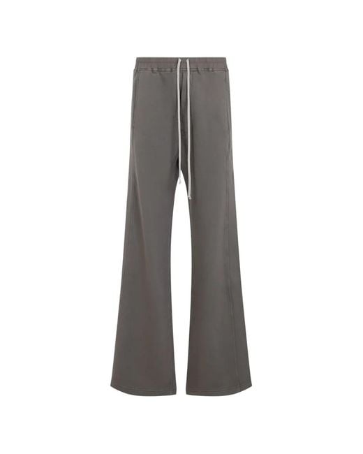 Rick Owens Gray Press-Stud Drawstring Trousers for men