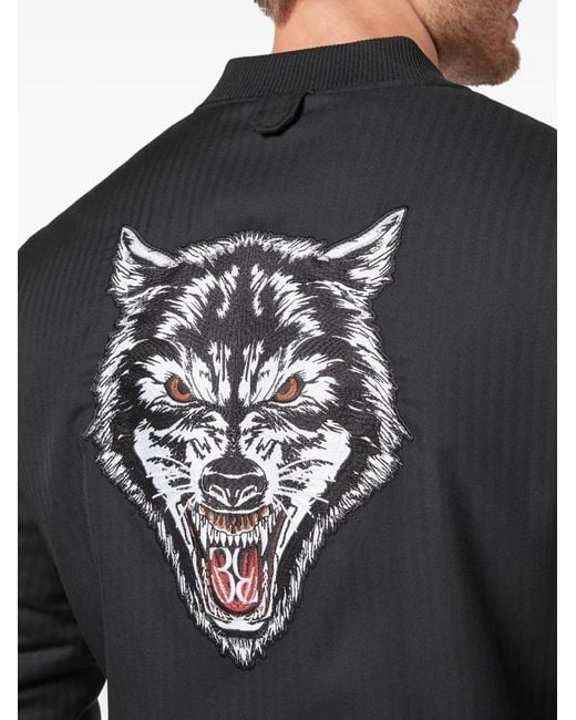 Billionaire Black Wolf Zip-Up Bomber Jacket for men