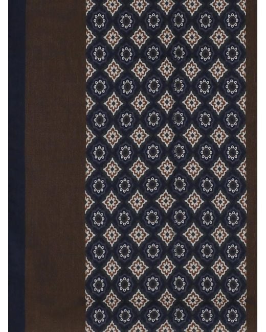 Altea Black Fringed Patterned Scarf for men