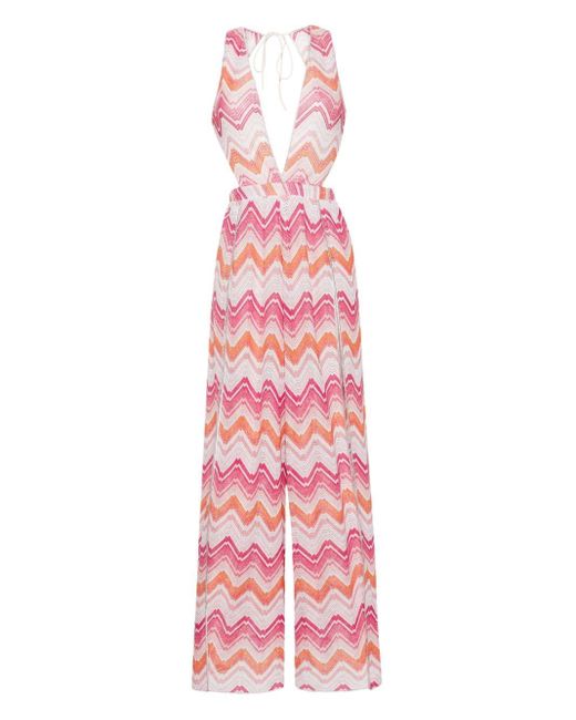 Missoni Pink Zigzag-woven Jumpsuit Cover-up