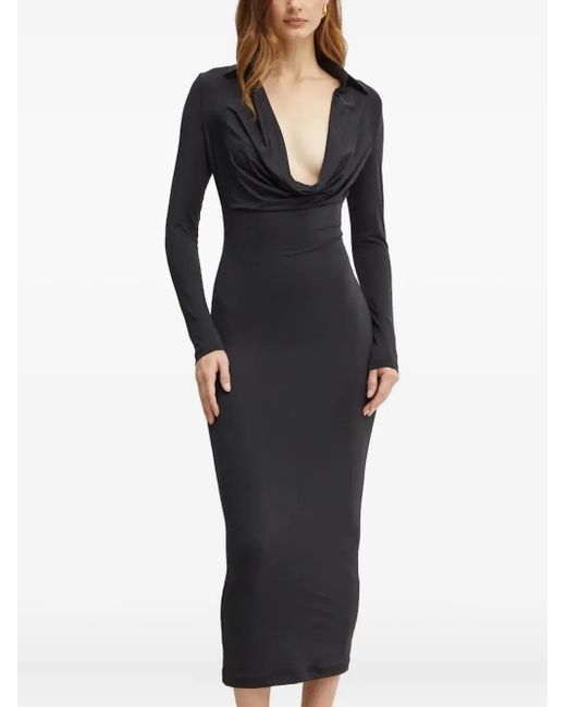 Robe À Col Bénitier Bardot en coloris Black