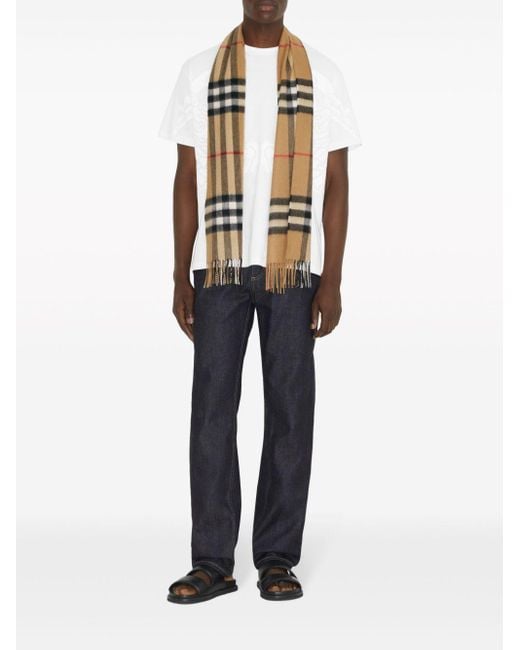 Burberry Brown Check Cashmere Scarf