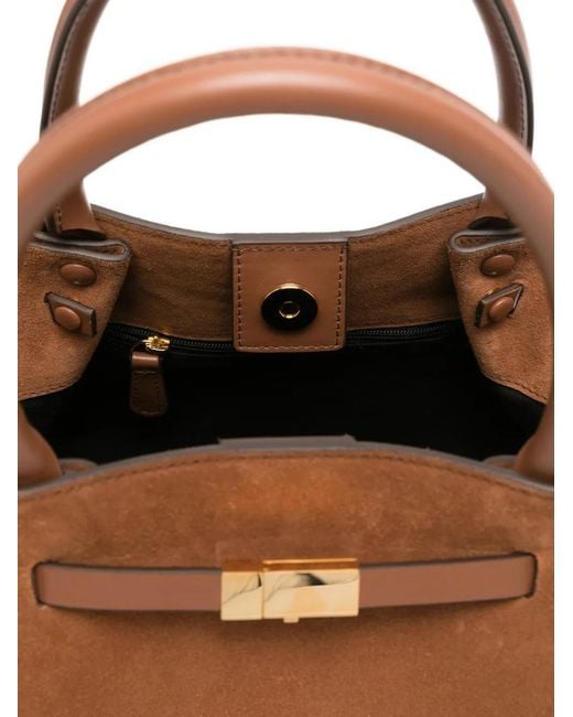 DeMellier London Brown Medium New York Buckled Tote Bag