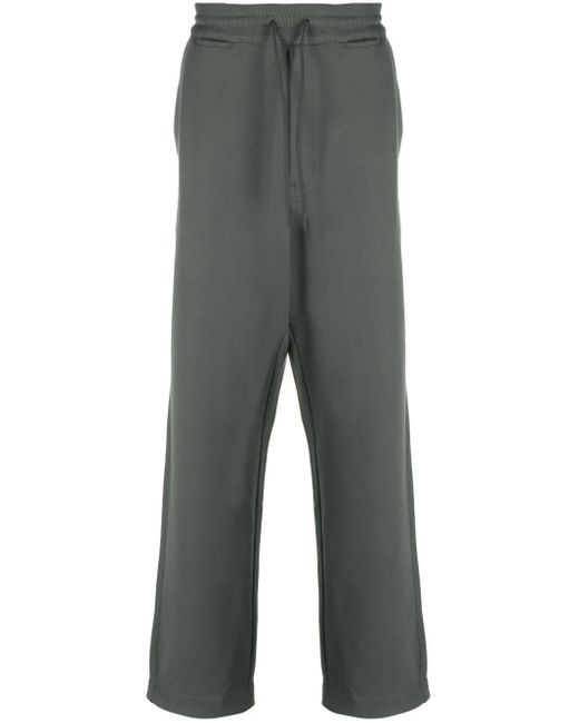 Y-3 Gray Logo-Patch Organic Cotton Track Pants for men