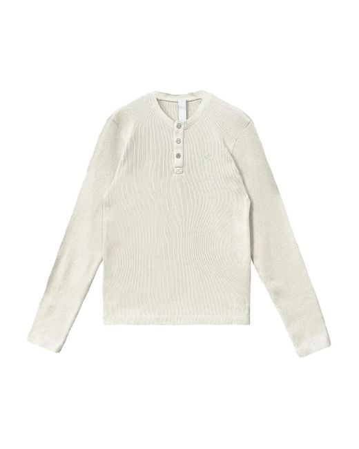 Chrome Hearts White Logo Embroidered Waffle Henley Collar Shirt for men