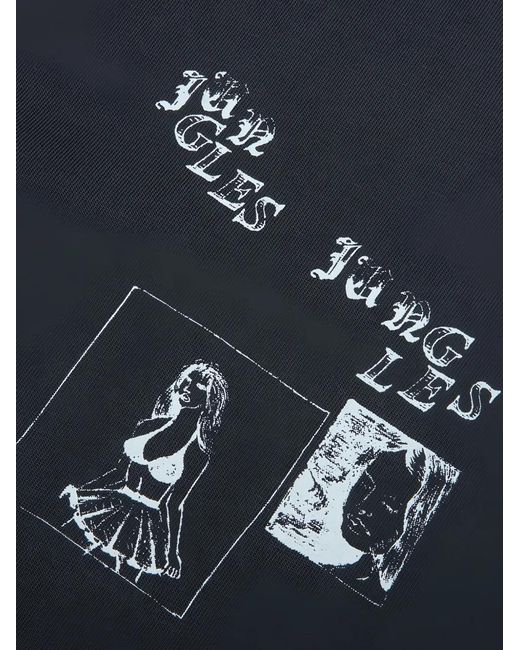JUNGLES Blue Graphic-Print T-Shirt for men